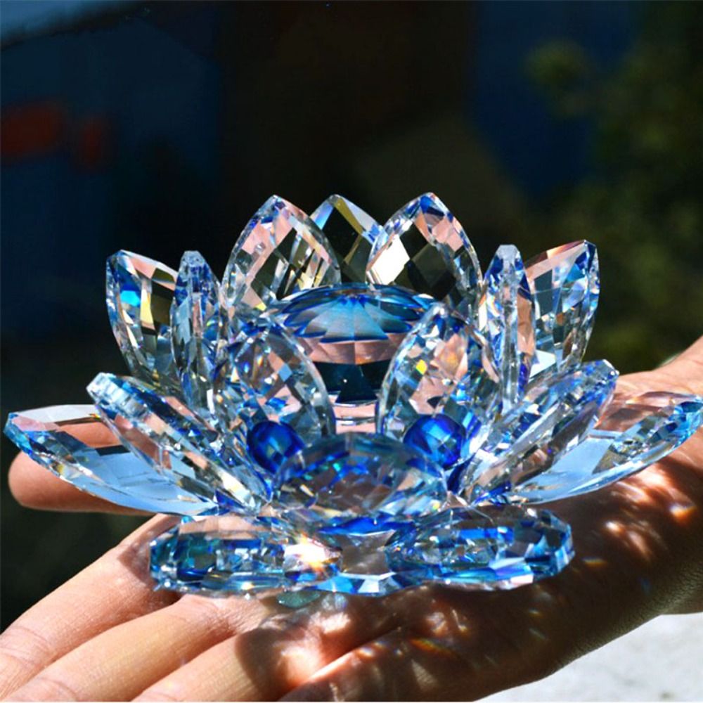 Paper Weight Crystal - كريستال لوتس زهرة تمثال ديكورات منزلية