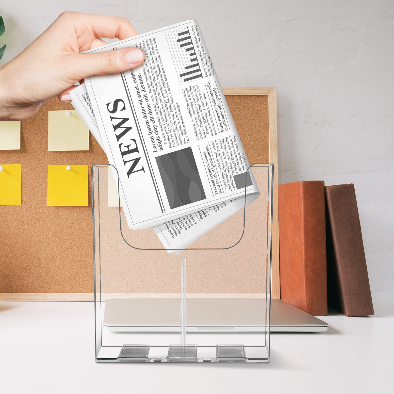 قطعتان من منظم الملفات الشفاف  - مراجعة Magazine Holder Rack وسعره