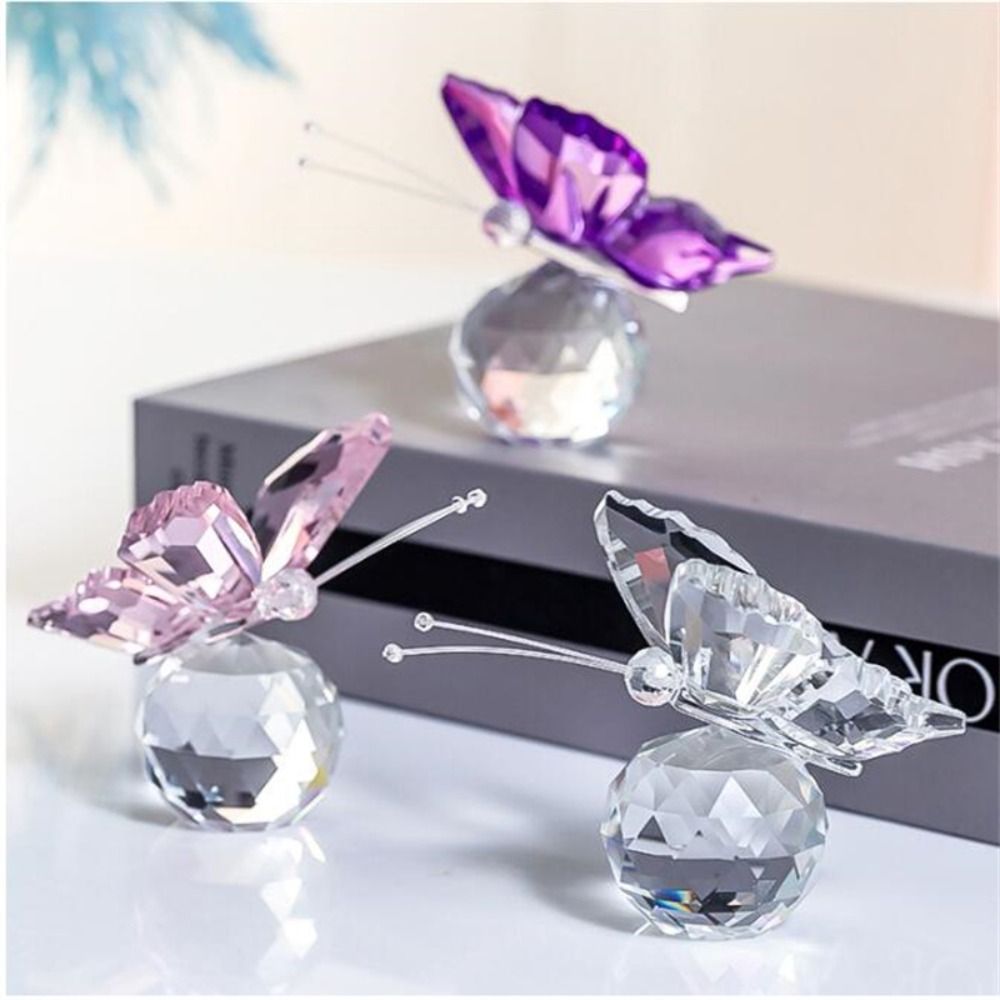 فراشة كريستال مع تمثال كروي ،  - مراجعة Paper Weight Crystal وسعره
